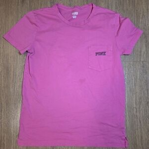 PINK Victoria's Secret Vibrant Pink Tee Stain